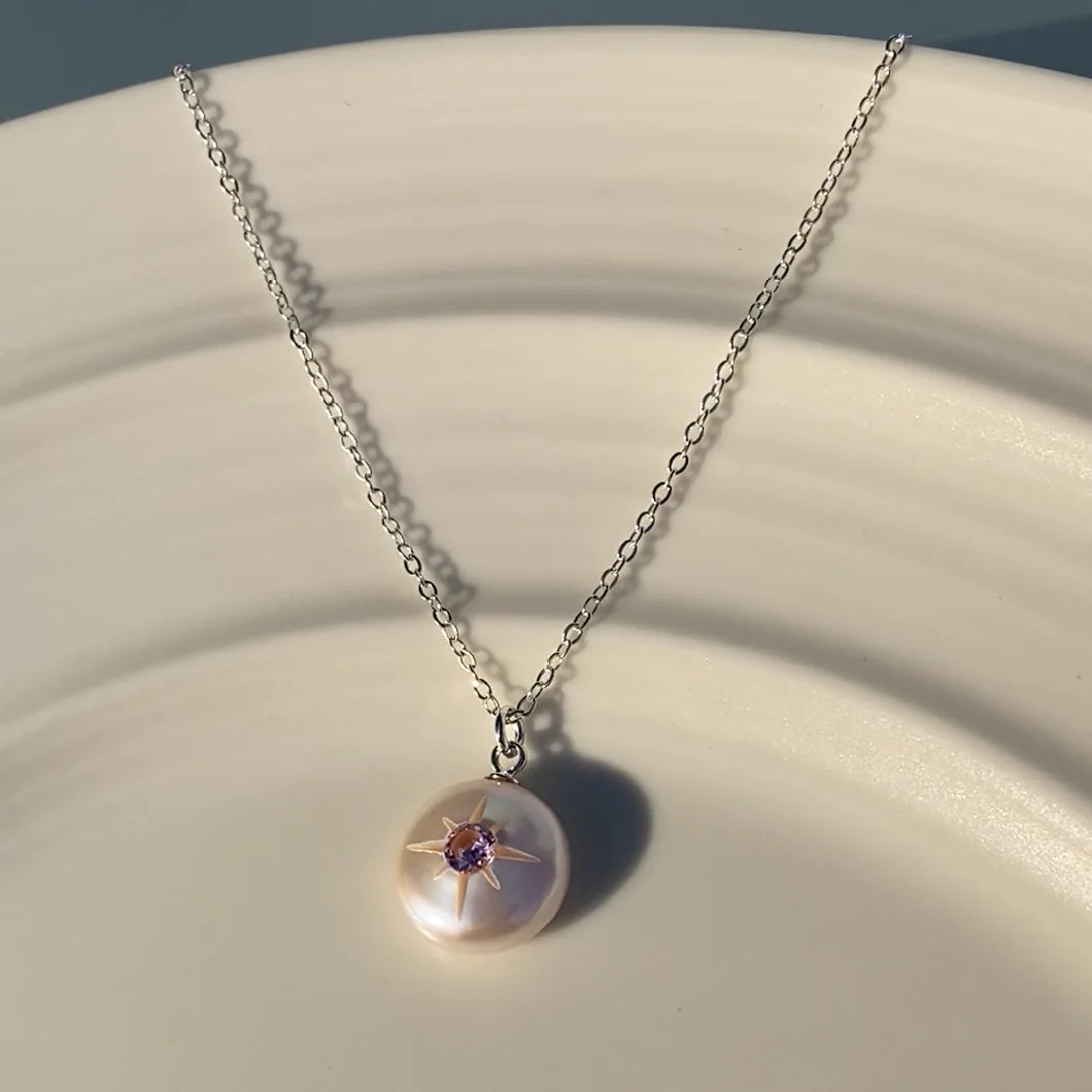 【Pearlglow Hex】Handmade Pearl Jewelry,Necklace 700N08,Gemstone & Pearl Necklace