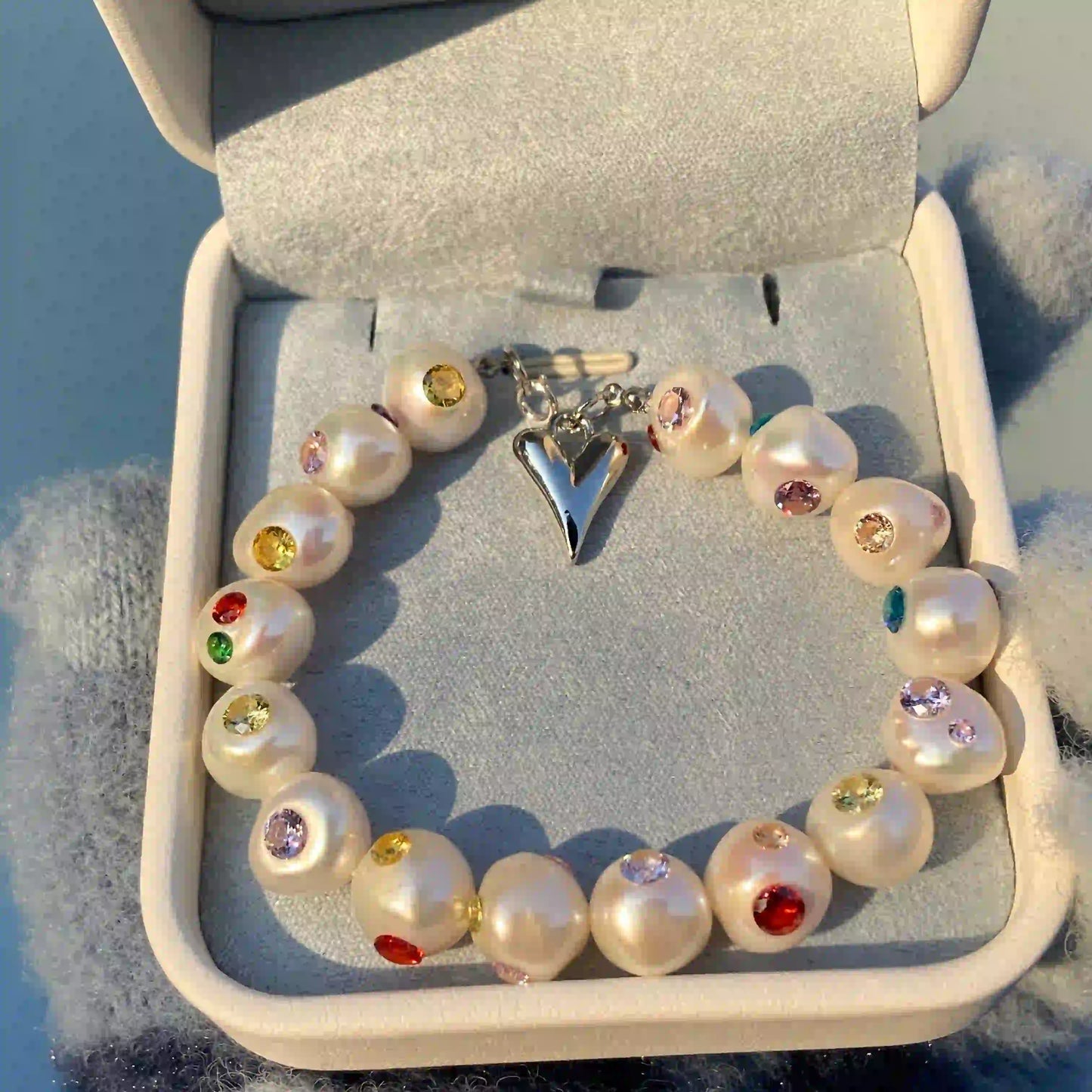 【Lumière Secrète】Handmade Pearl Jewelry,Bracelet 07B00,Gemstone & Knotted Pearl Bracelet