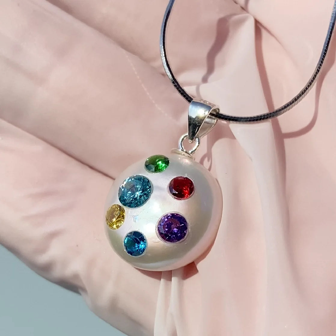 【Rainbow Core】Handmade Pearl Jewelry,Necklace 700N07,Gemstone & Pearl Necklace