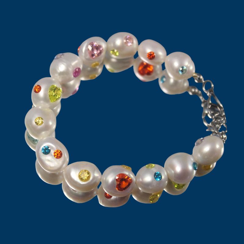 【Lumière Secrète】Handmade Pearl Jewelry,Bracelet 07B00,Gemstone & Knotted Pearl Bracelet