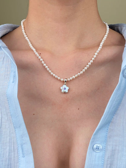 【GleamSea】Handmade Pearl Jewelry,Necklace 700N03,Gemstone & Knotted Pearl Necklace