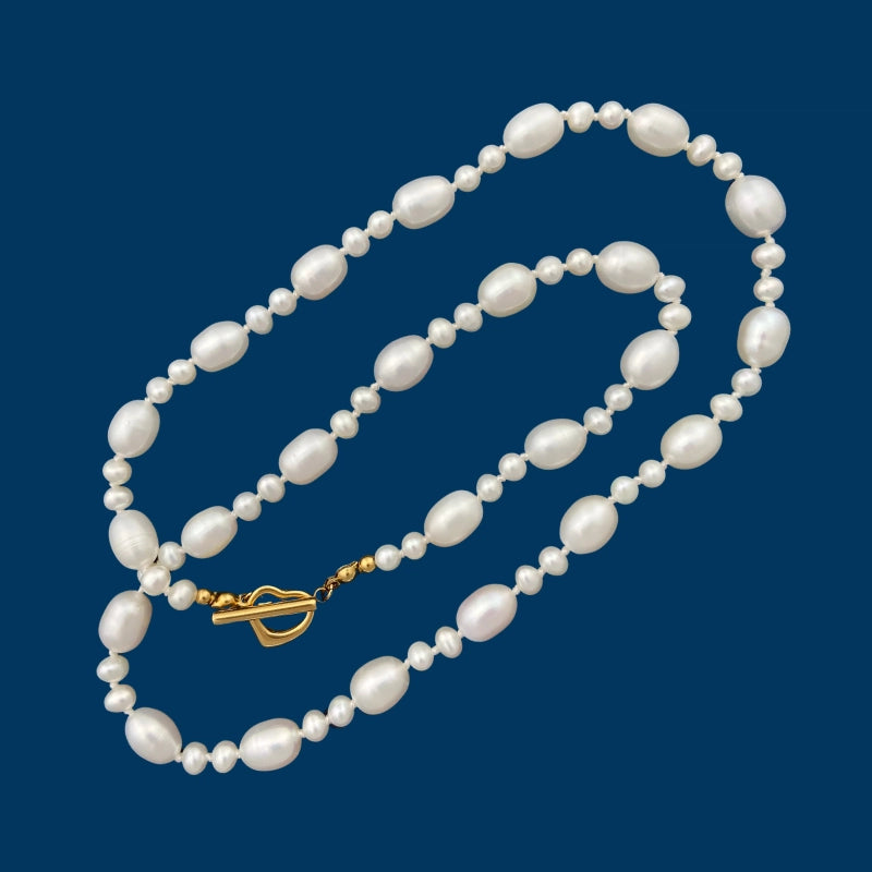 【Rainbow Core】Handmade Pearl Jewelry,Necklace 700N06,Gemstone & Knotted Pearl Necklace,Two Looks&One Strand