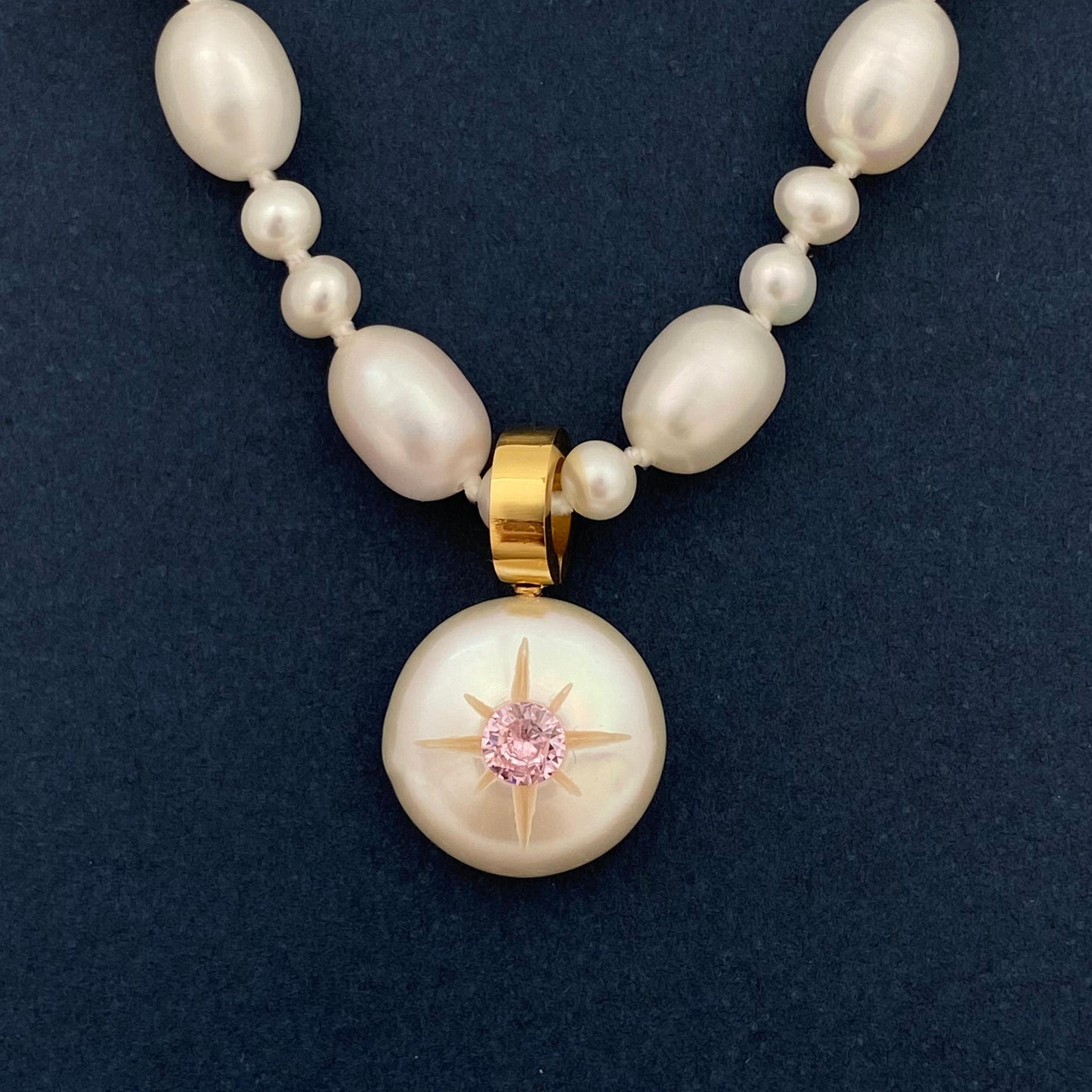 【Pearlglow Hex】Handmade Pearl Jewelry,Necklace 700N04,Gemstone & Knotted Pearl Necklace,Bridal Necklace,Two Looks&One Strand
