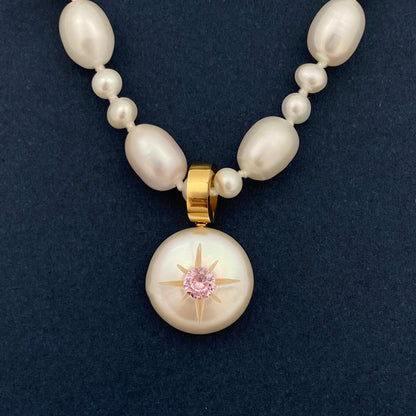 【Pearlglow Hex】Handmade Pearl Jewelry,Necklace 700N04,Gemstone & Knotted Pearl Necklace,Bridal Necklace,Two Looks&One Strand