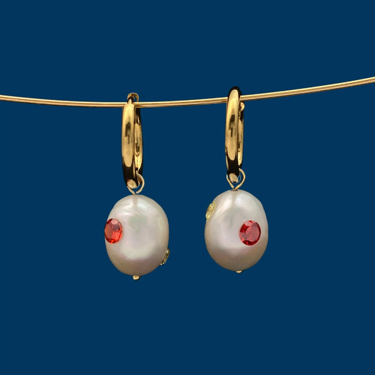 【GleamSea】Handmade Pearl Jewelry,Earrings 200E06,Gemstone & Pearl Earrings