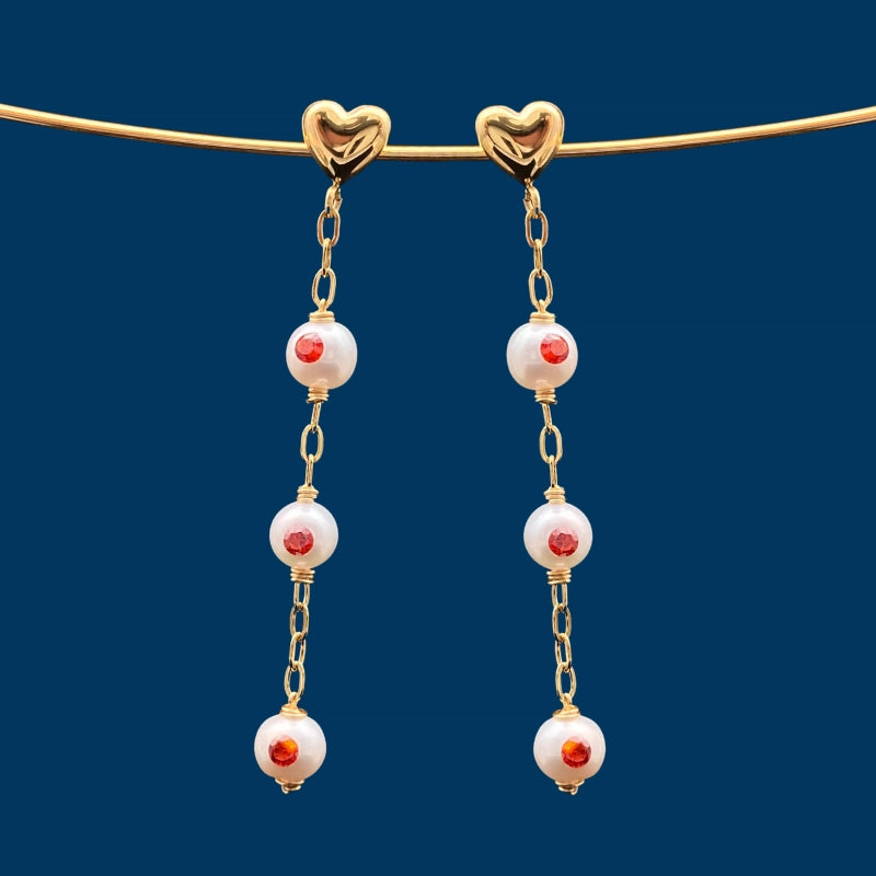 【GleamSea】Handmade Pearl Jewelry,Earrings 200E08,Gemstone & Pearl Earrings