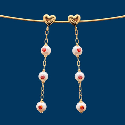 【GleamSea】Handmade Pearl Jewelry,Earrings 200E08,Gemstone & Pearl Earrings