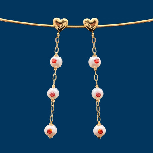 【GleamSea】Handmade Pearl Jewelry,Earrings 200E08,Gemstone & Pearl Earrings