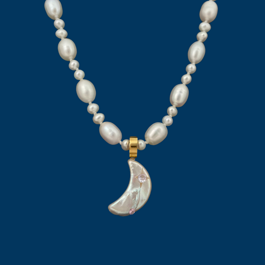 【Luna’s Whisper】Handmade Pearl Jewelry,Necklace 700N02,Gemstone & Knotted Pearl Necklace,Two Looks&One Strand