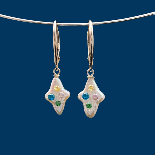 【GleamSea】Handmade Pearl Jewelry,Earrings 200E09,Gemstone & Pearl Earrings