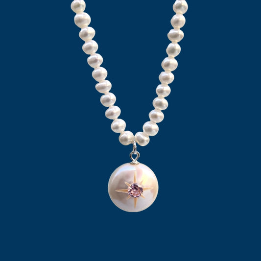 【GleamSea】Handmade Pearl Necklace 700N04,Gemstone & Pearl Necklace