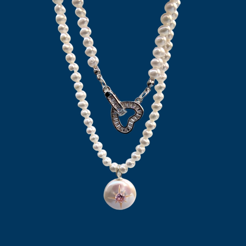 【GleamSea】Handmade Pearl Necklace 700N04,Gemstone & Pearl Necklace