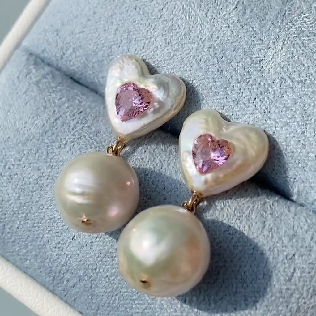 【GleamSea】Handmade Pearl Earrings 200E04,Gemstone & Pearl Earrings