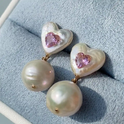 【GleamSea】Handmade Pearl Earrings 200E04,Gemstone & Pearl Earrings