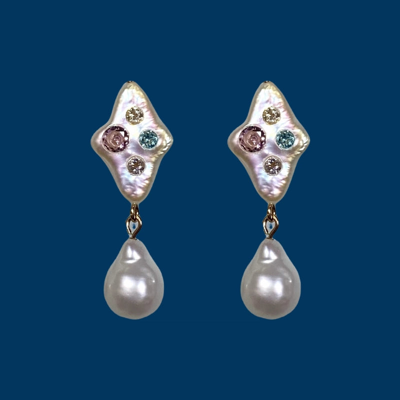 【GleamSea】Handmade Pearl Earrings 200E05,Gemstone & Pearl Earrings