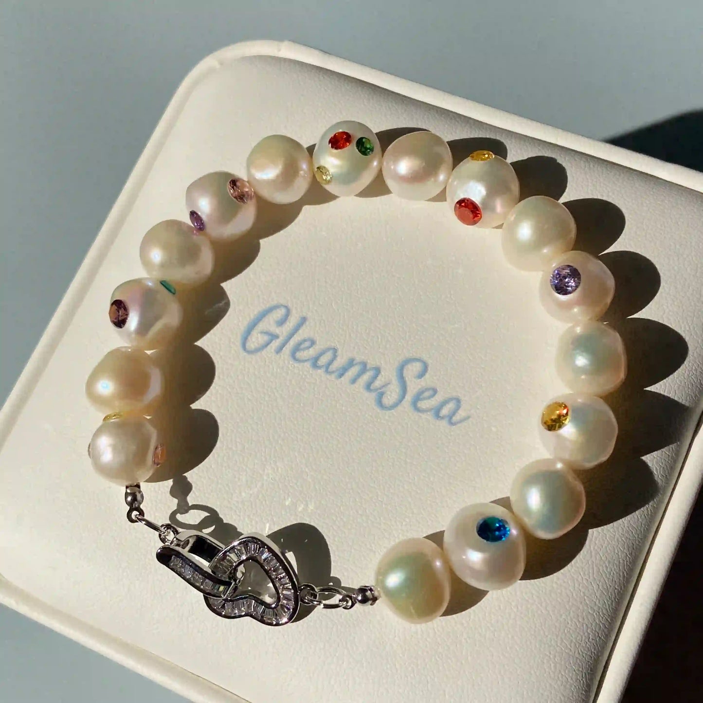 【GleamSea】Handmade Pearl Bracelet 07B00,Gemstone & Pearl Bracelet